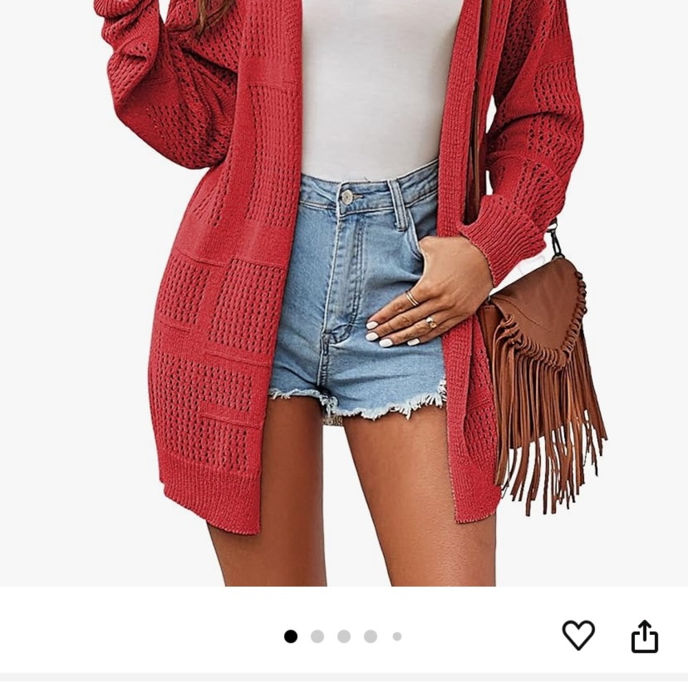 Women’s red cardigan